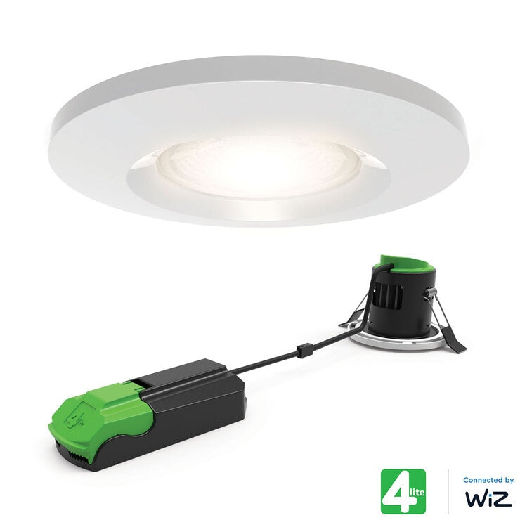 4lite WiZ Connected LED Fire Rated IP65 Down Light White