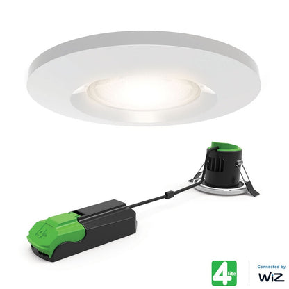 4lite WiZ Connected LED Fire Rated IP65 Down Light White