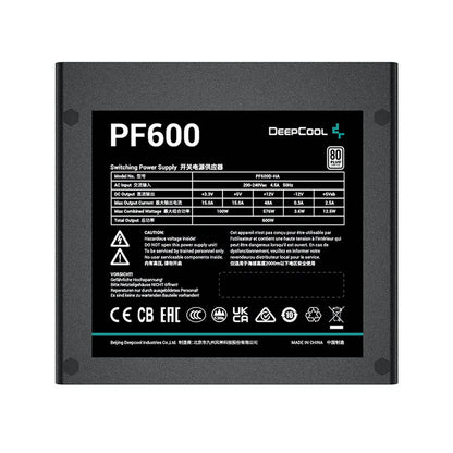 DeepCool PF600 600W PSU 120mm Silent Hydraulic Bearing Fan 80+ White Non Modular