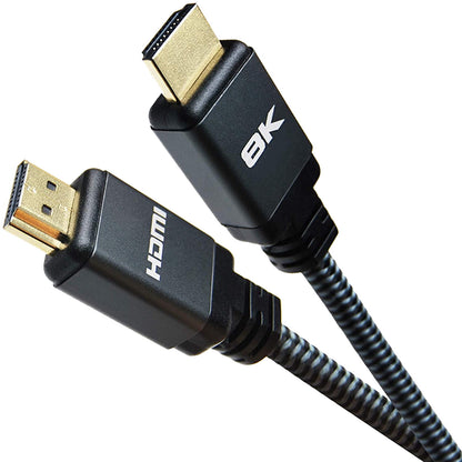 Prevo HDMI-2.1-3M HDMI Cable, HDMI 2.1 (M) to HDMI 2.1 (M), 3m, Black & Grey