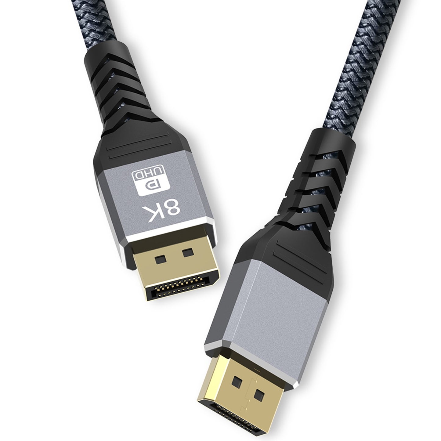 Prevo DP14-2M DisplayPort Cable, DisplayPort 1.4 (M) to 1.4 (M), 2m, Black/Grey