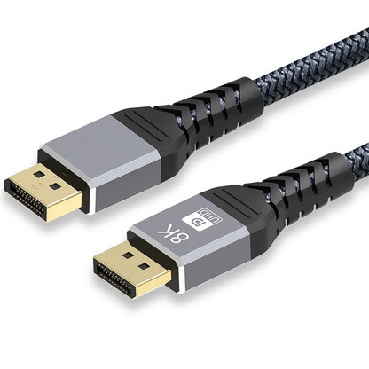 Prevo DP14-2M DisplayPort Cable, DisplayPort 1.4 (M) to 1.4 (M), 2m, Black/Grey