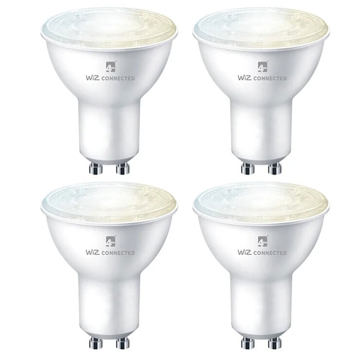 4lite WiZ Connected GU10 White Smart Bulbs, Pack of 4