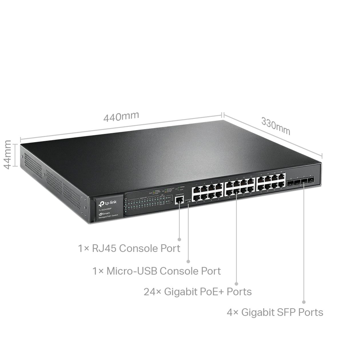 TP-Link JetStream TL-SG3428MP 28-Port Metal Gigabit L2+ Managed Switch