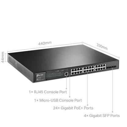 TP-Link JetStream TL-SG3428MP 28-Port Metal Gigabit L2+ Managed Switch