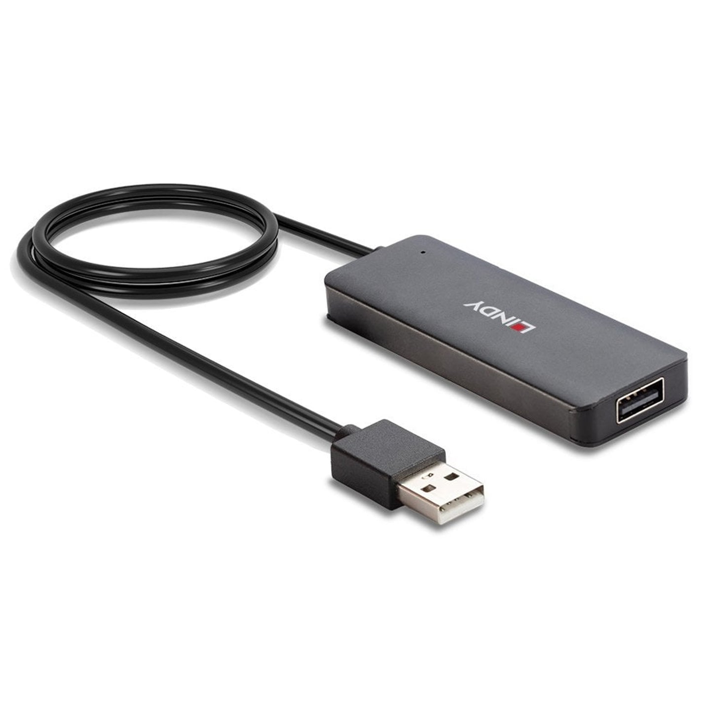 LINDY 42986 4 Port USB Hub, 4x USB 2.0 Type-A (F) Ports, 480Mbps Data Transfer