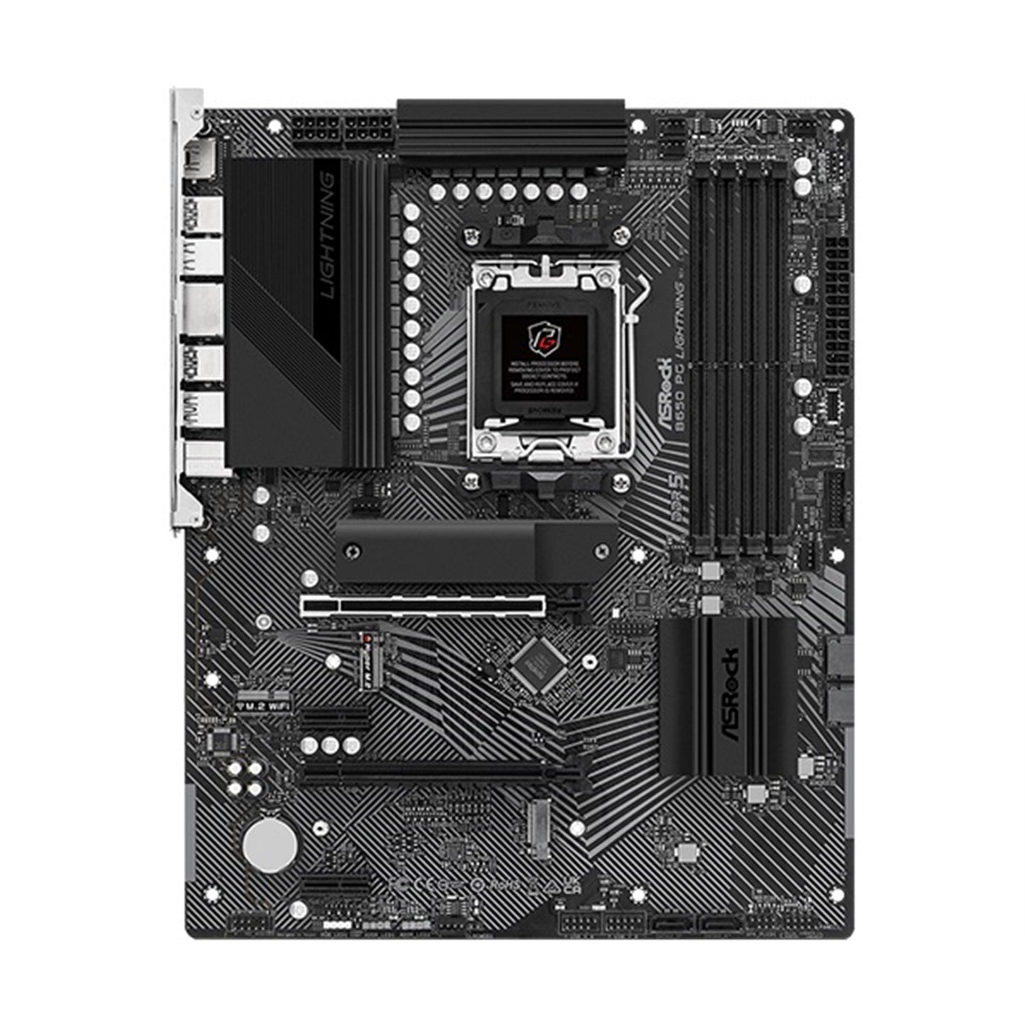 ASRock B650 PG Lightning AMD AM5 Socket Motherboard, ATX DDR5 M2 USB-C IO Shield
