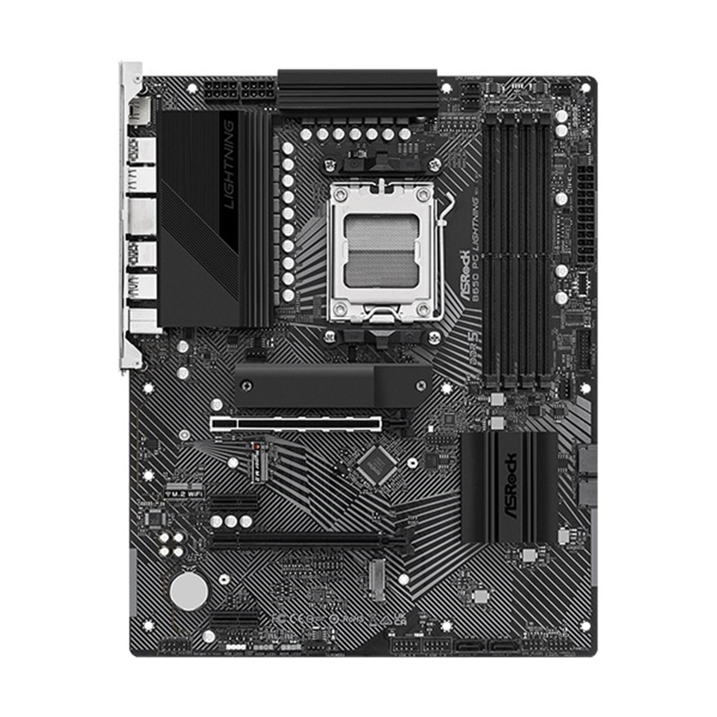 ASRock B650 PG Lightning AMD AM5 Socket Motherboard, ATX DDR5 M2 USB-C IO Shield