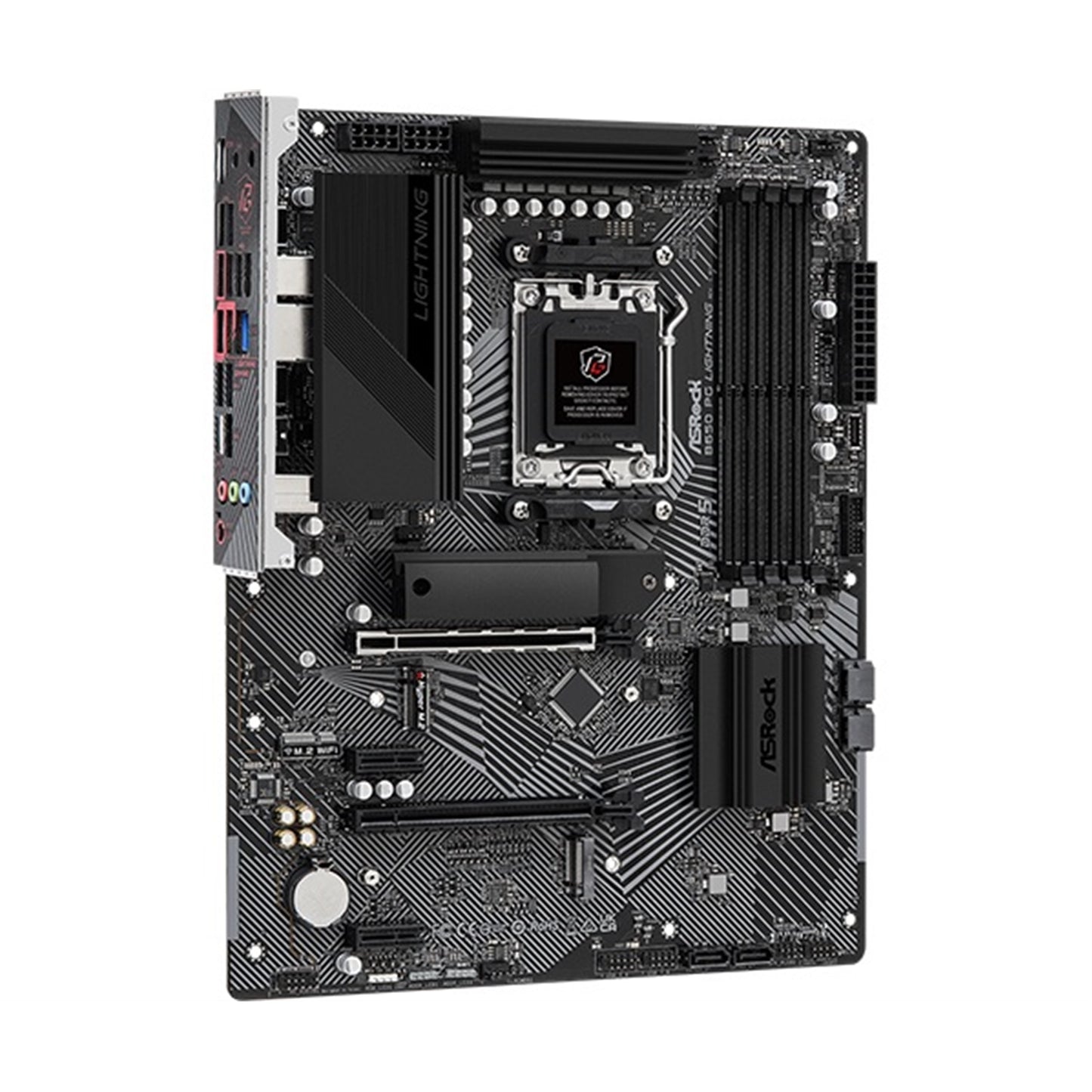 ASRock B650 PG Lightning AMD AM5 Socket Motherboard, ATX DDR5 M2 USB-C IO Shield