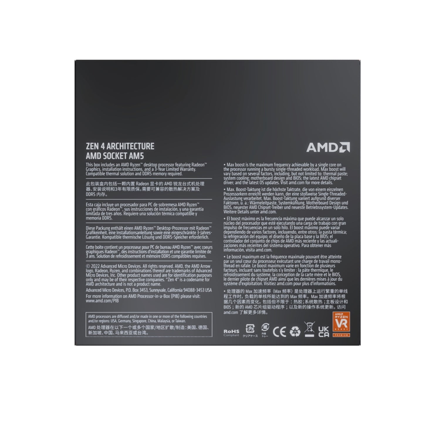 AMD Ryzen 7 7700X with Radeon Graphics 8 Core Processor 4.5GHz-5.4GHz 40MB