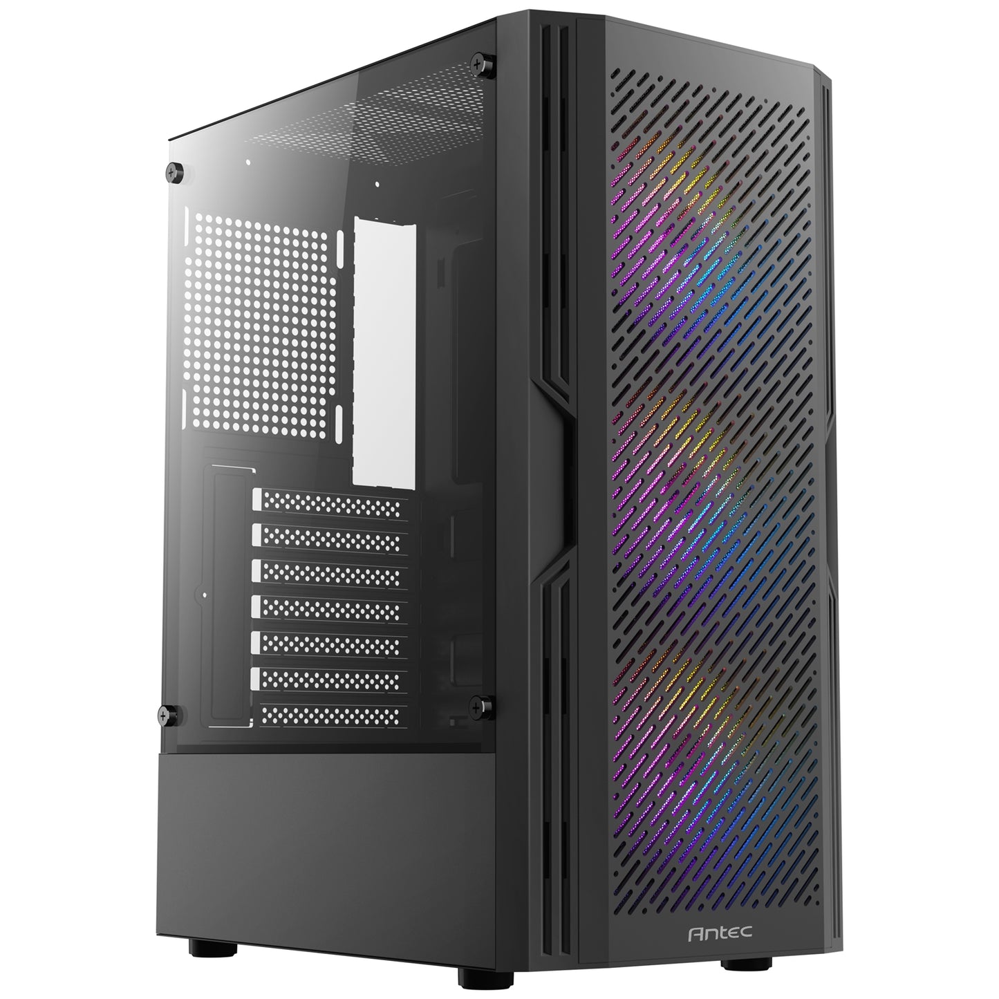 ANTEC AX20 PC Case Black Mid Tower Tempered Glass Side Window Panel