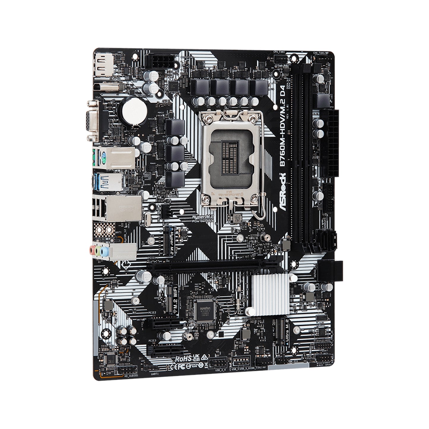 Asrock B760M-HDV/M.2 D4, Intel B760 1700 Micro-ATX DDR4 VGA HDMI DP LAN PCIe4 M2