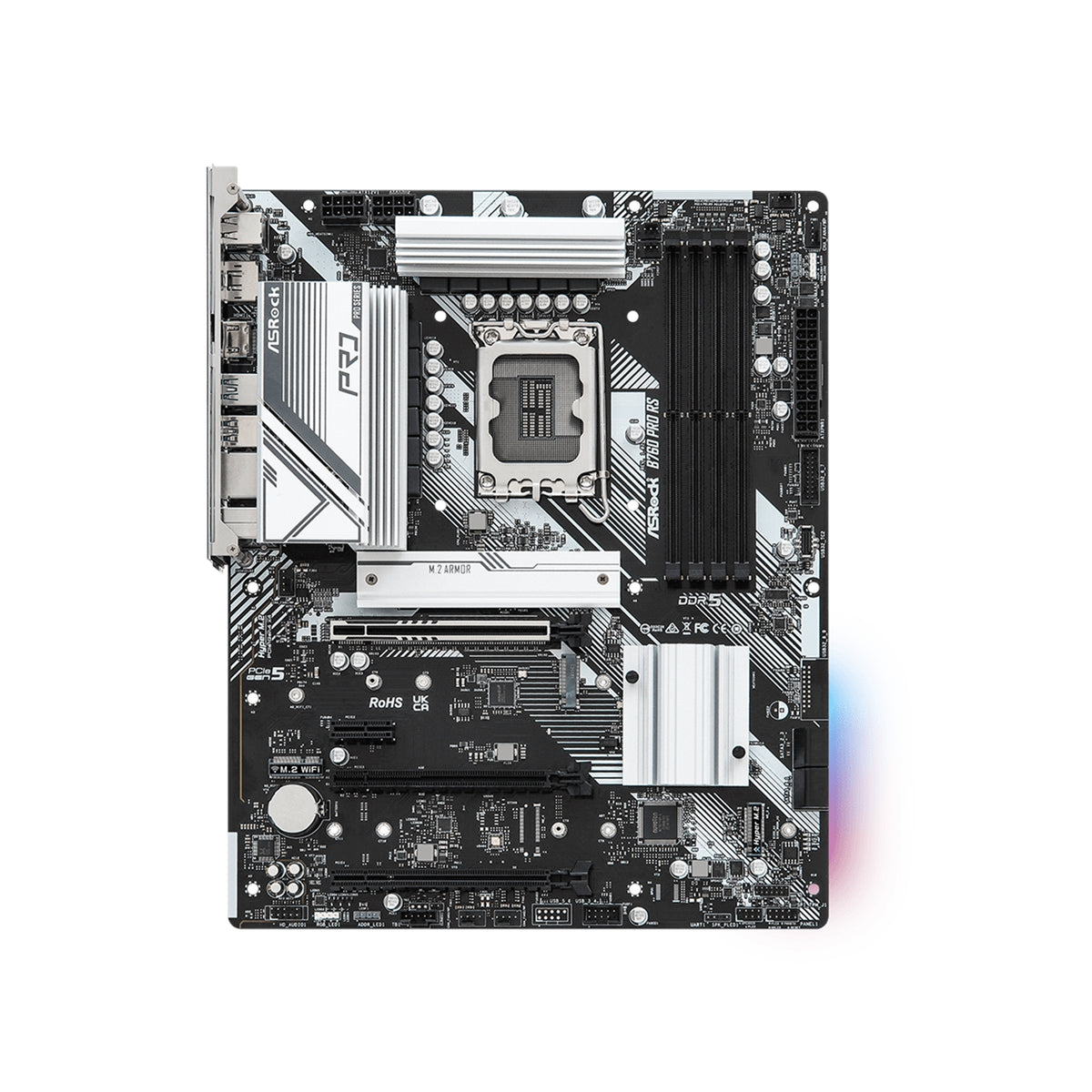 ASRock B760 PRO RS Intel 1700 Socket Motherboard, ATX, 4xDDR5, 3xM2, Fitted I/O