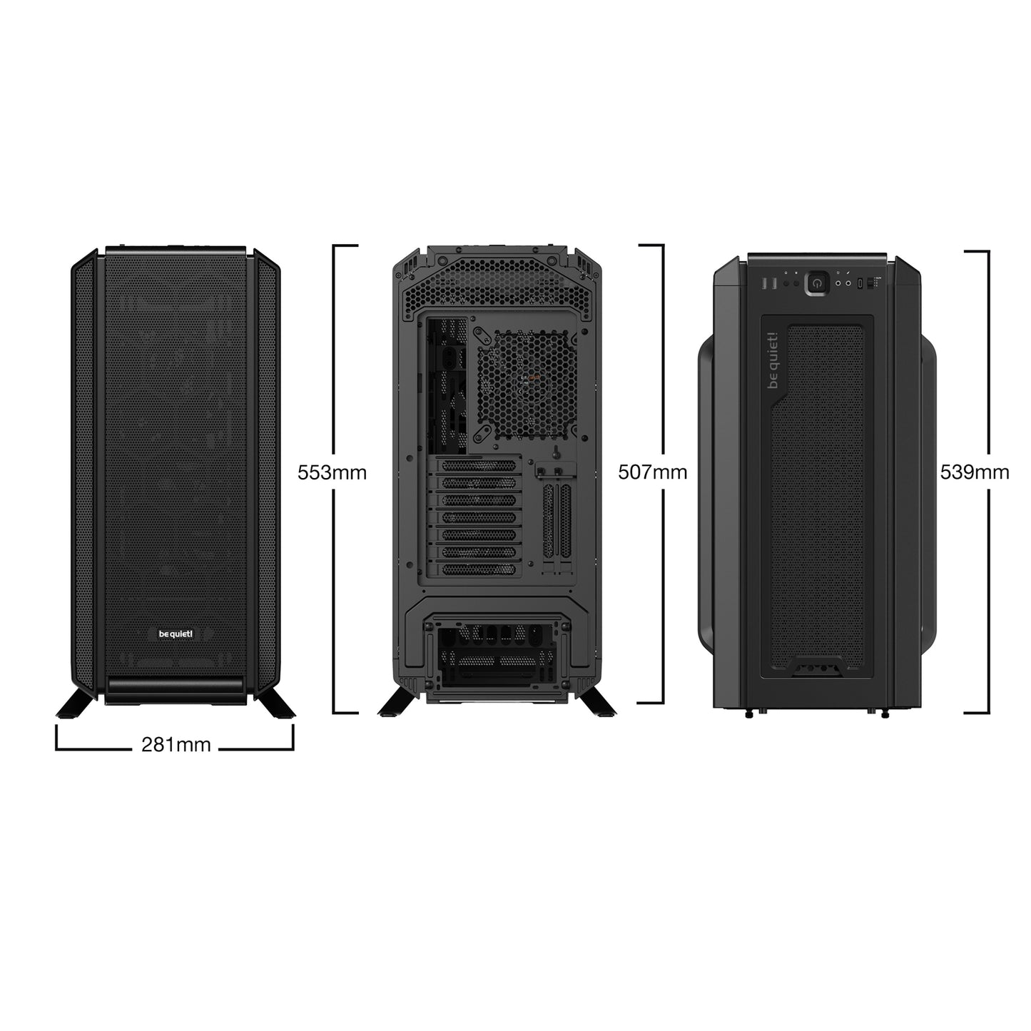 be quiet! Silent Base 802 Case, Black, Mid Tower, 3x Pure Wings 2 Black PWM Fans
