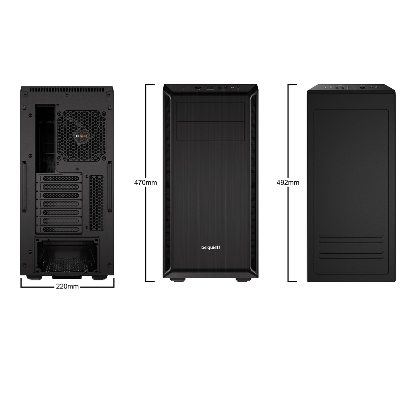 be quiet! Pure Base 600 PC Case, Black, Mid Tower, 3x Pure Wings 2 PWM Fans