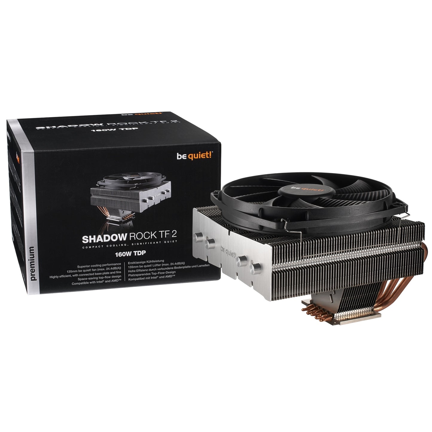be quiet! Shadow Rock TF 2 Fan CPU Cooler, Universal Socket, 135mm PWM Black