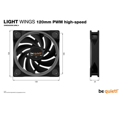 be quiet! Light Wings PWM High Speed ARGB Fan 4-Pin PWM Fan 3-Pin ARGB Connector