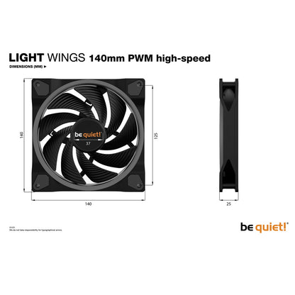 be quiet! Light Wings PWM High Speed ARGB Fan 4-Pin PWM Fan 3-Pin Connectors