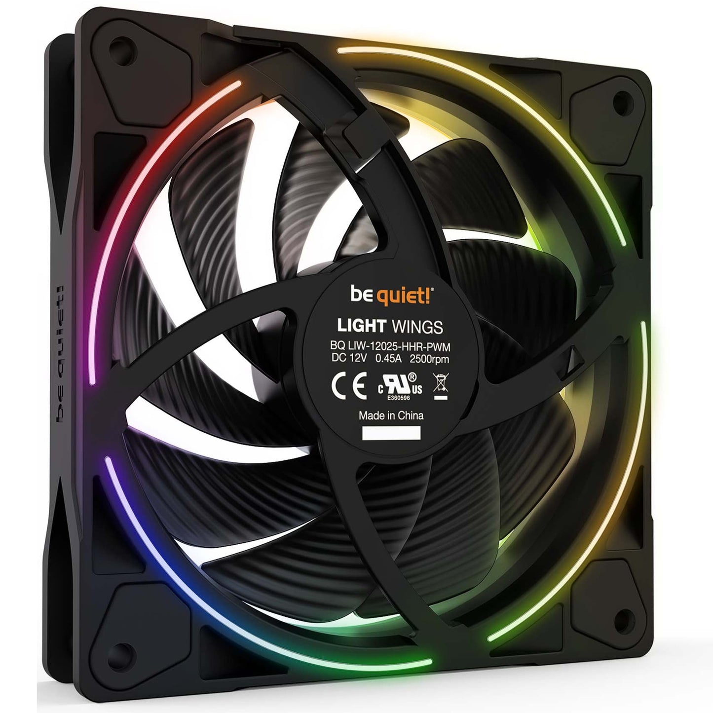 be quiet! Light Wings PWM High Speed aRGB Fan Pack 120mm, 2500RPM, 4-Pin PWM Fan