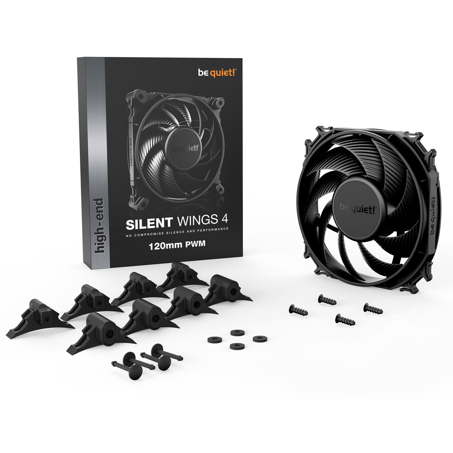 be quiet! Silent Wings 4 PWM Black Fan, 120mm, 1600RPM, 4-Pin PWM Fan Connector