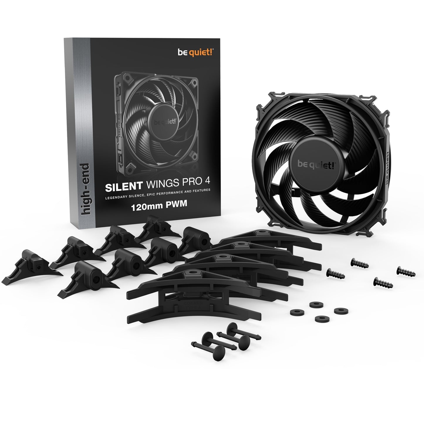 be quiet! Silent Wings Pro 4 PWM Black Fan, 120mm, 3000RPM, 3 Speed Switch