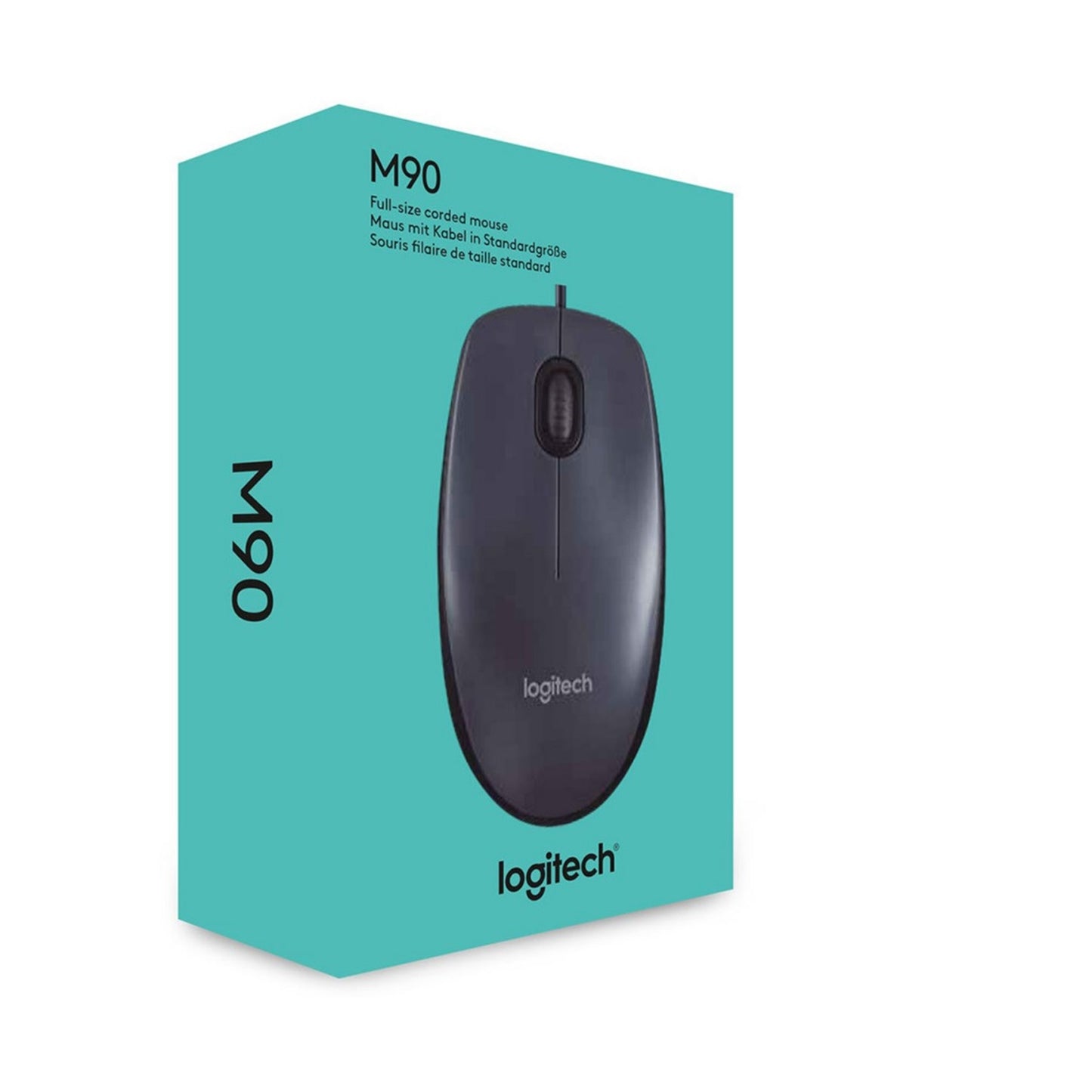 Logitech M90 Wired USB Mouse, 3-Buttons, 1000dpi and Optical Tracking, Black