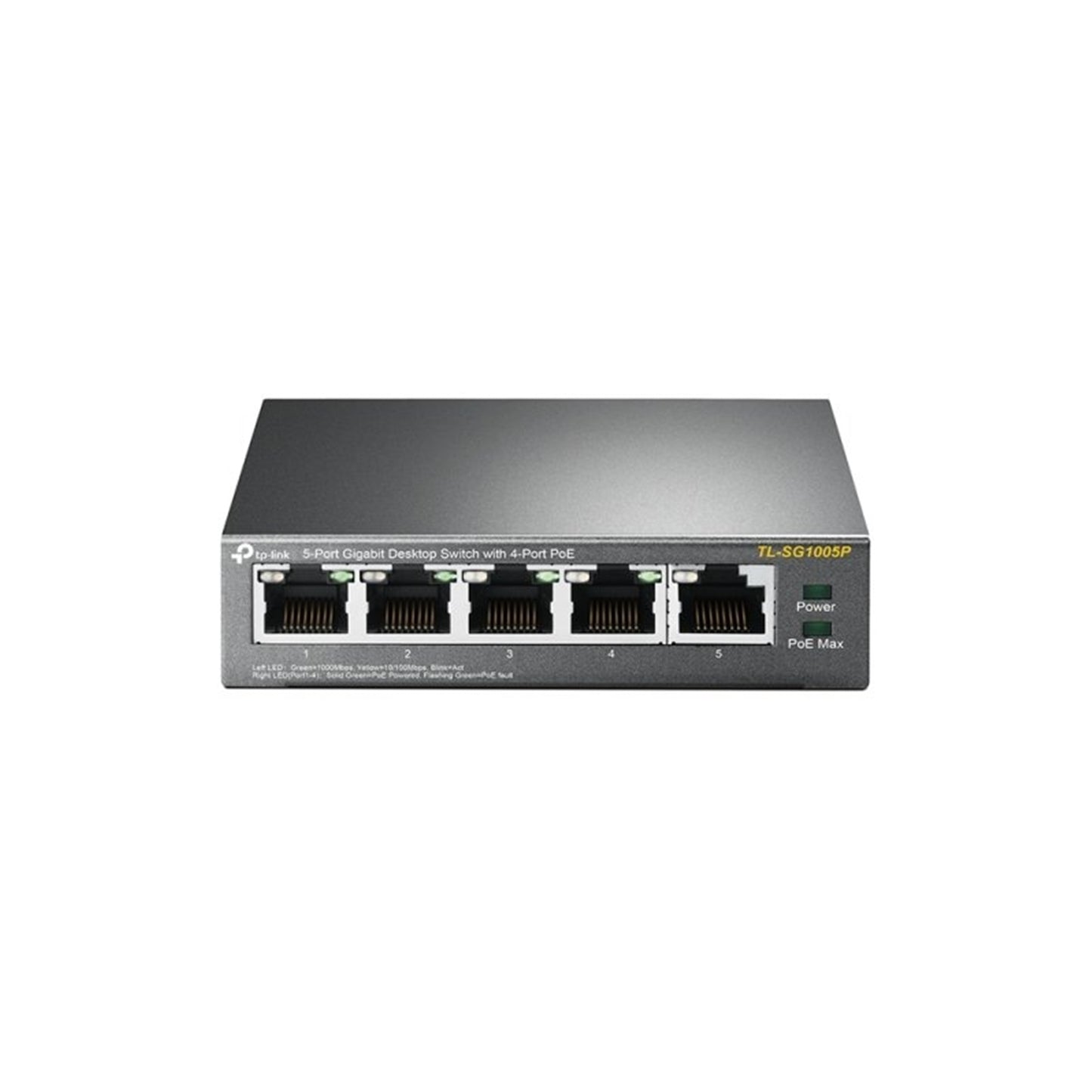 TP-Link TL-SG1005P 5-Port Metal Gigabit Desktop PoE Switch w/ 4-Port PoE+ (65W)