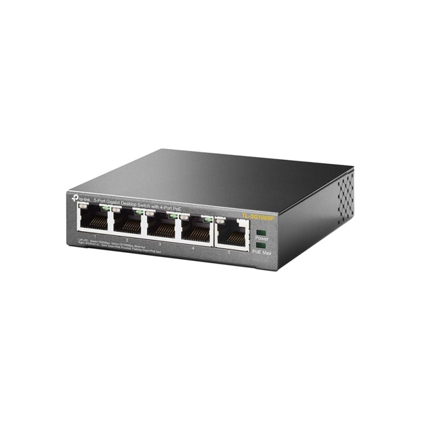 TP-Link TL-SG1005P 5-Port Metal Gigabit Desktop PoE Switch w/ 4-Port PoE+ (65W)