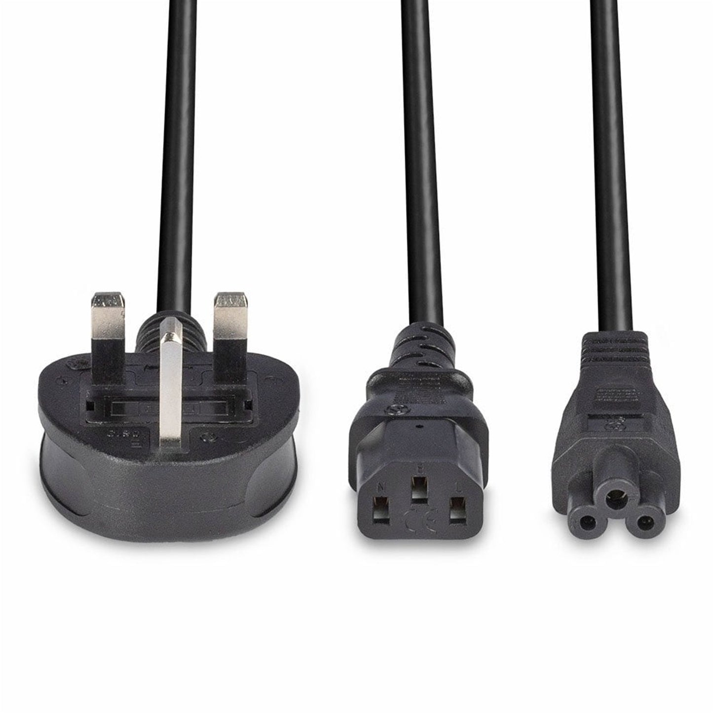 Lindy 30374 2.5m UK 3 Pin Plug To IEC C13 & IEC C5 Mains Splitter Cable