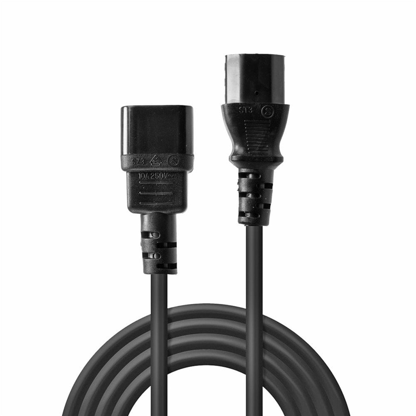 Lindy 30331 2m IEC C13 (Kettle) To IEC C14 (Kettle) Mains Extension Cable, Black