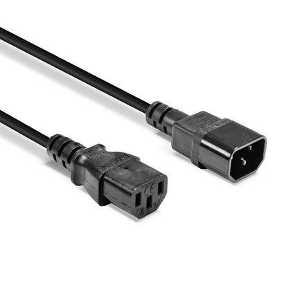 Lindy 30331 2m IEC C13 (Kettle) To IEC C14 (Kettle) Mains Extension Cable, Black