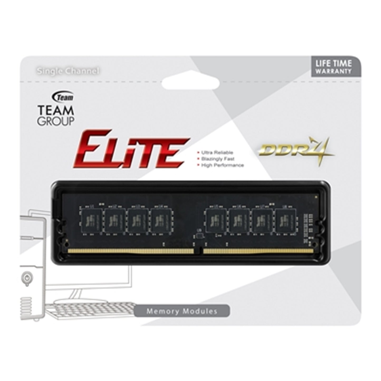 Team ELITE 16GB No Heatsink (1 x 16GB) DDR4 3200MHz DIMM System Memory, Bulk