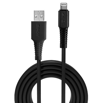 Lindy 31319 0.5m USB-A (M) 2.0 To Lightening (M) MFi Certified 480Mbps Cable Blk