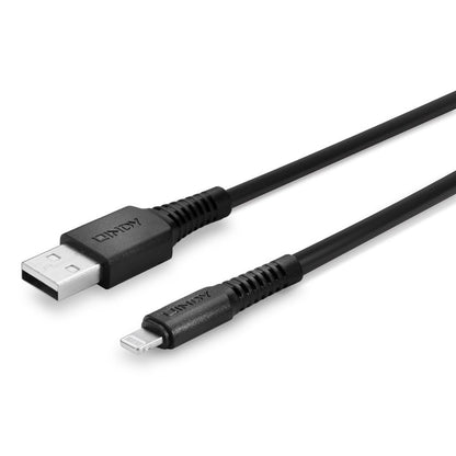 Lindy 31319 0.5m USB-A (M) 2.0 To Lightening (M) MFi Certified 480Mbps Cable Blk