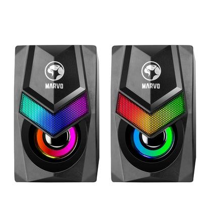 Marvo Scorpion Havoc 10 Gaming Speakers, 6W, USB Powered, Stereo, RGB, SG-118