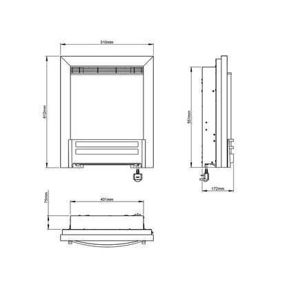 Flare Ember Inset Electric Fire in Chrome, 2kW