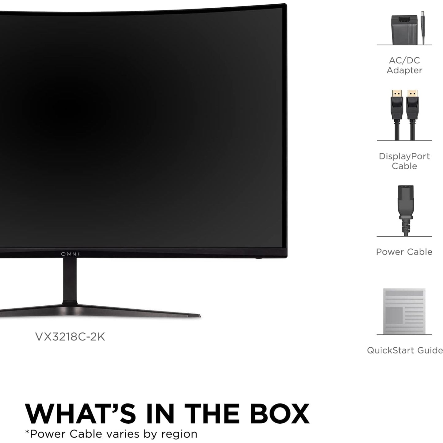 Viewsonic Omni VX3218C-2K 32 Inch Curved Gaming Monitor QHD 165Hz 1ms w/Speakers