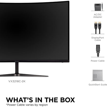 Viewsonic Omni VX3218C-2K 32 Inch Curved Gaming Monitor QHD 165Hz 1ms w/Speakers