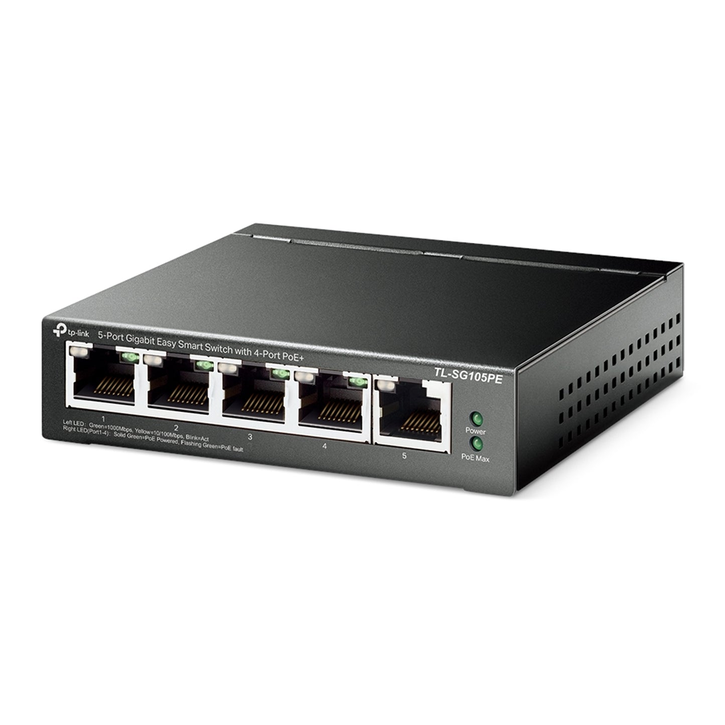 TP-Link TL-SG105PE 5-Port Metal Gigabit Easy Smart PoE Switch w/ 4-Port PoE+ 65W