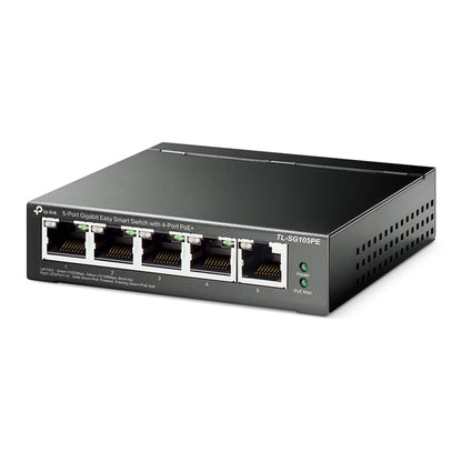 TP-Link TL-SG105PE 5-Port Metal Gigabit Easy Smart PoE Switch w/ 4-Port PoE+ 65W