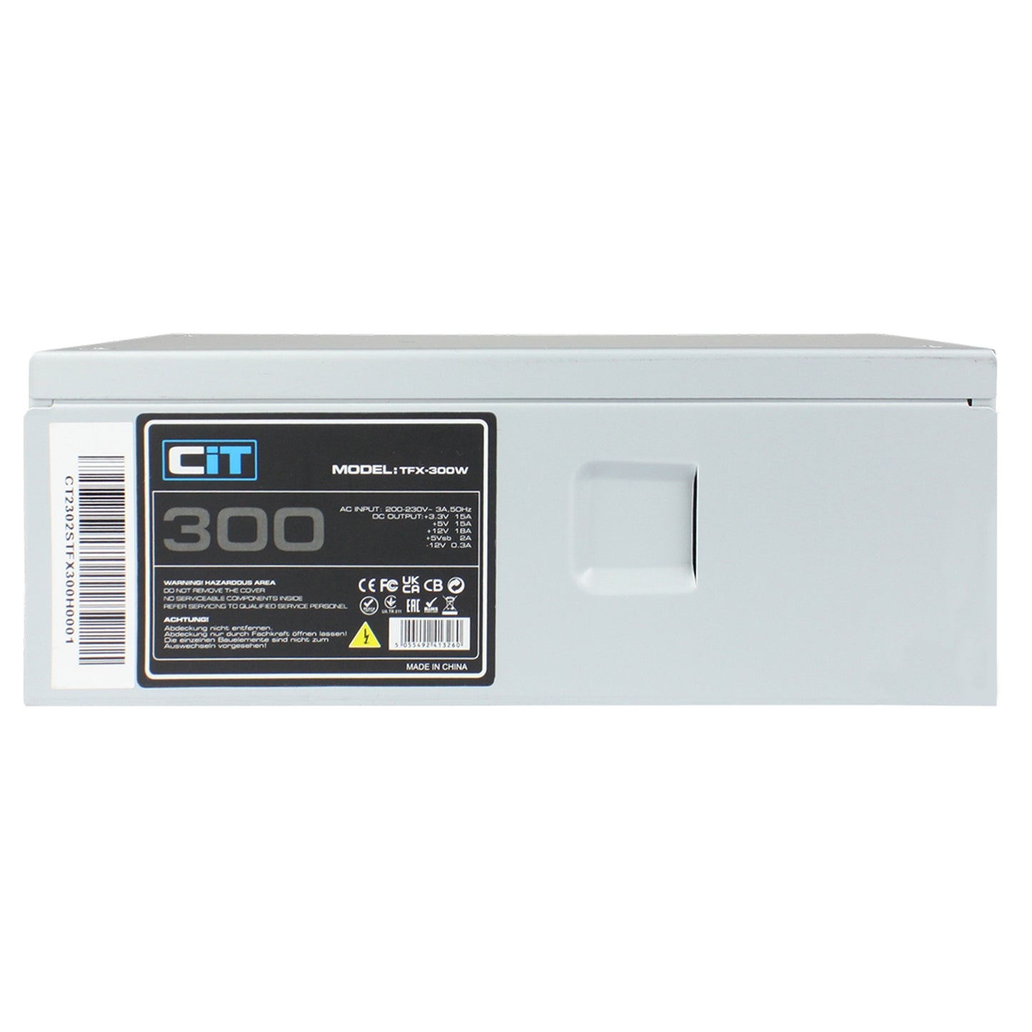 CIT 300W TFX-300W Silver Coating Power Supply, Low Noise 8cm Fan PSU