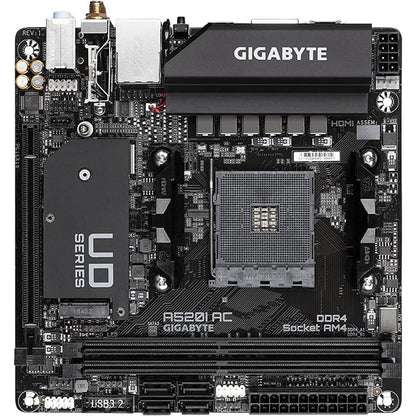 Gigabyte A520I AC Motherboard, AMD Socket AM4, DDR4, Mini-ITX, Wi-Fi 5, HDMI