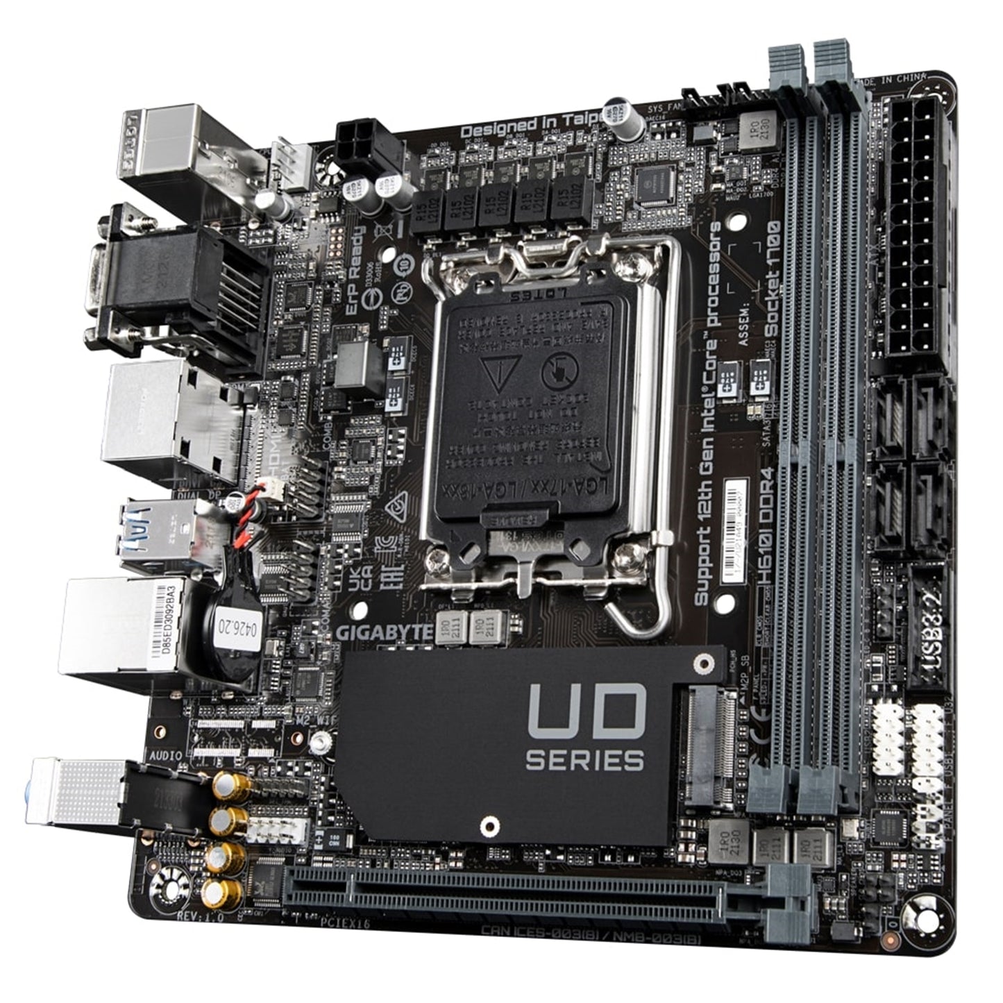 Gigabyte H610I DDR4 Ultra Durable Intel 1700 Socket Motherboard, Mini-ITX