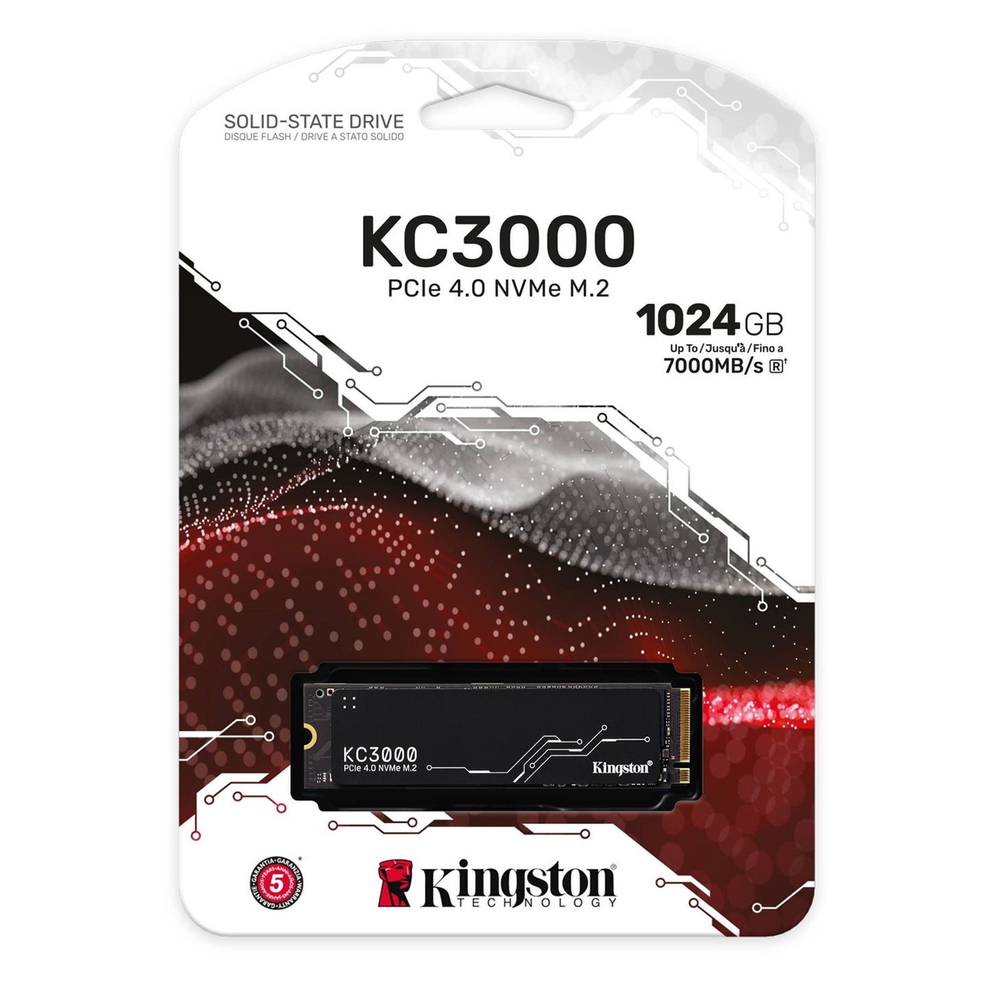 Kingston KC3000 (SKC3000S/1024G) 1TB NVMe SSD, M.2 Interface, PCIe Gen4, 2280