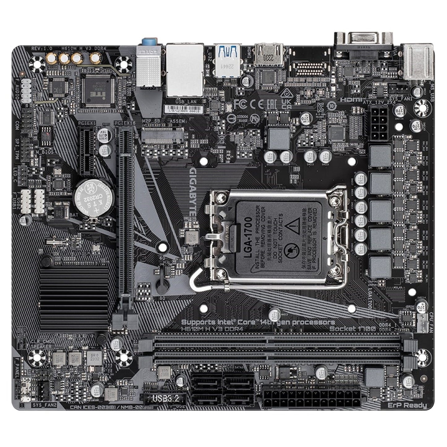 Gigabyte H610M H V3 DDR4 Ultra Durable Intel 1700 Socket Motherboard, Micro-ATX