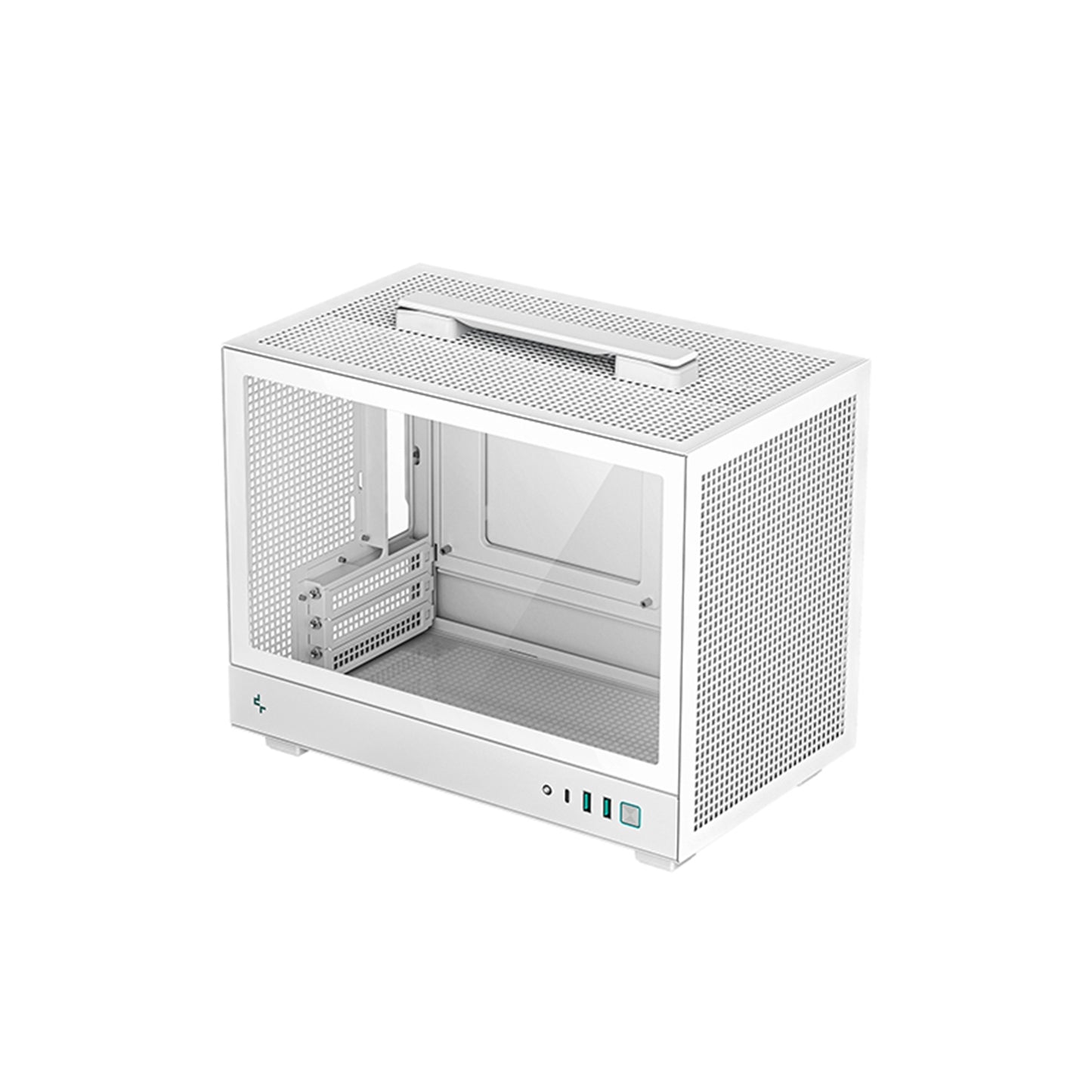 DeepCool CH160 Ultra-Portable Gaming Case White Micro Tower, Glass Side Panel
