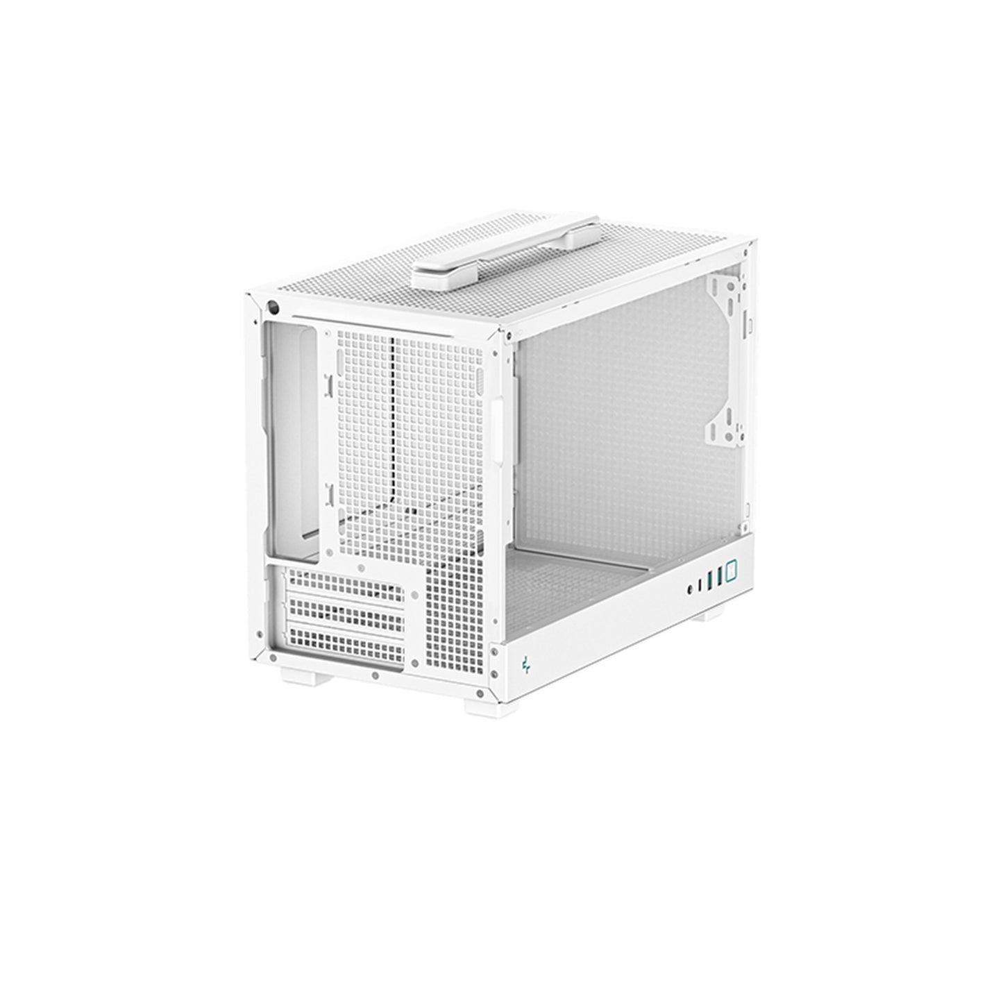 DeepCool CH160 Ultra-Portable Gaming Case White Micro Tower, Glass Side Panel