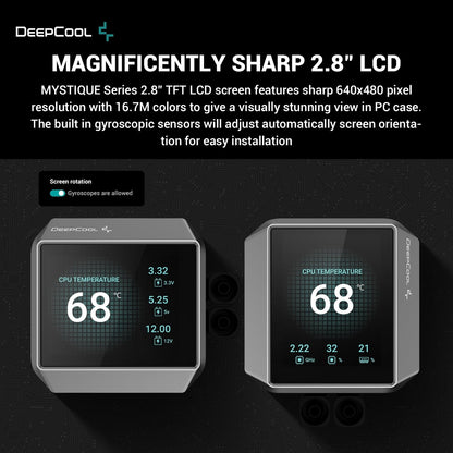 DeepCool Mystique 240 CPU Cooler, Personalized Cooling with 2.8" TFT LCD Screen