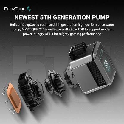 DeepCool Mystique 240 CPU Cooler, Personalized Cooling with 2.8" TFT LCD Screen
