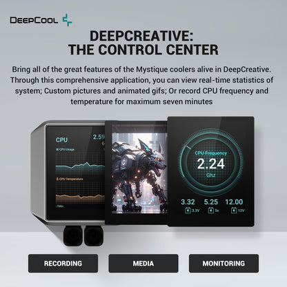 DeepCool Mystique 240 CPU Cooler, Personalized Cooling with 2.8" TFT LCD Screen